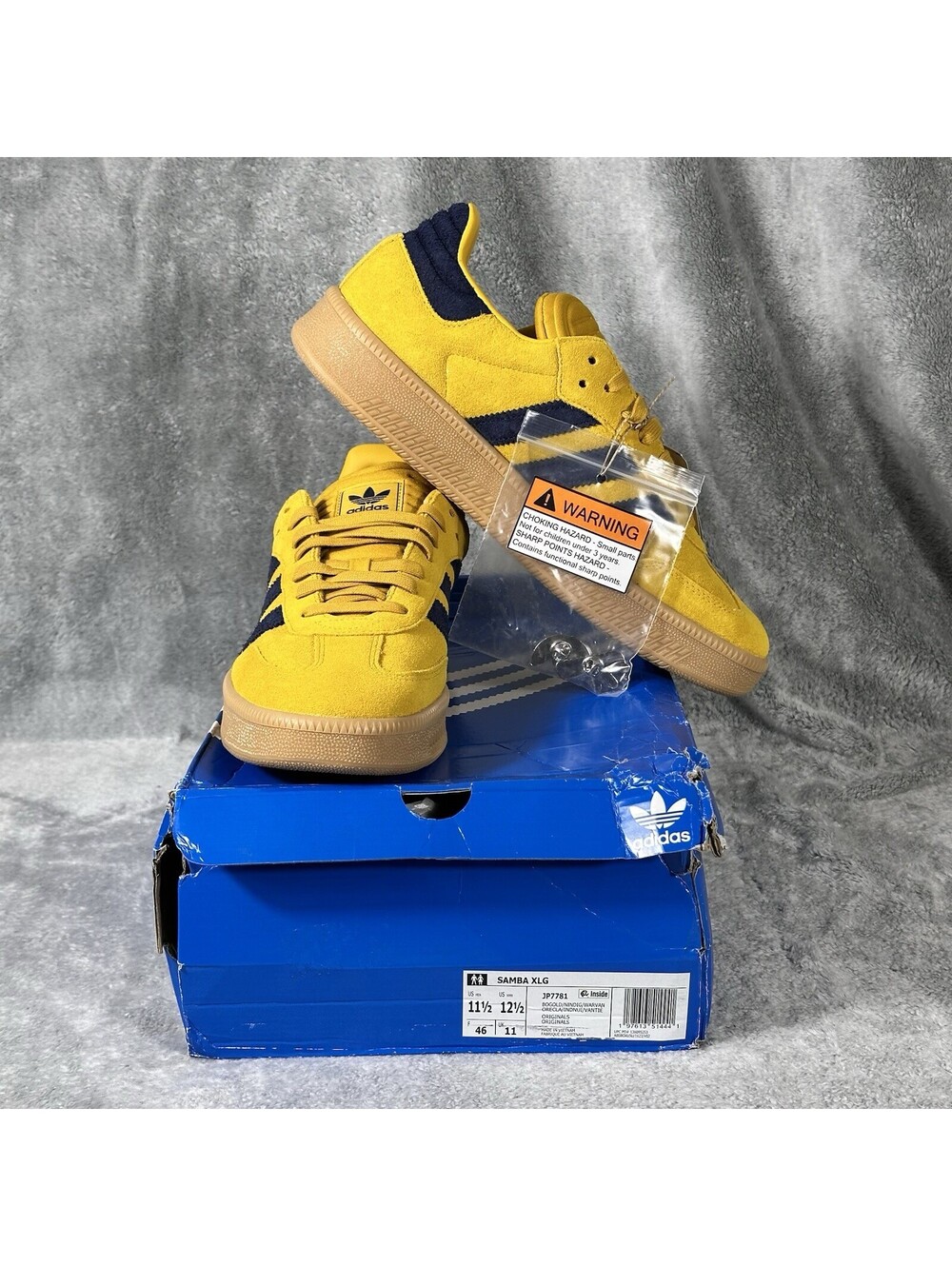 adidas Men’s Size 11.5 Samba XLG Footlocker Exclusive Bold Gold Night Indigo